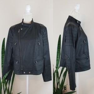Lauren Ralph Lauren Coated Canvas Moto Jacket